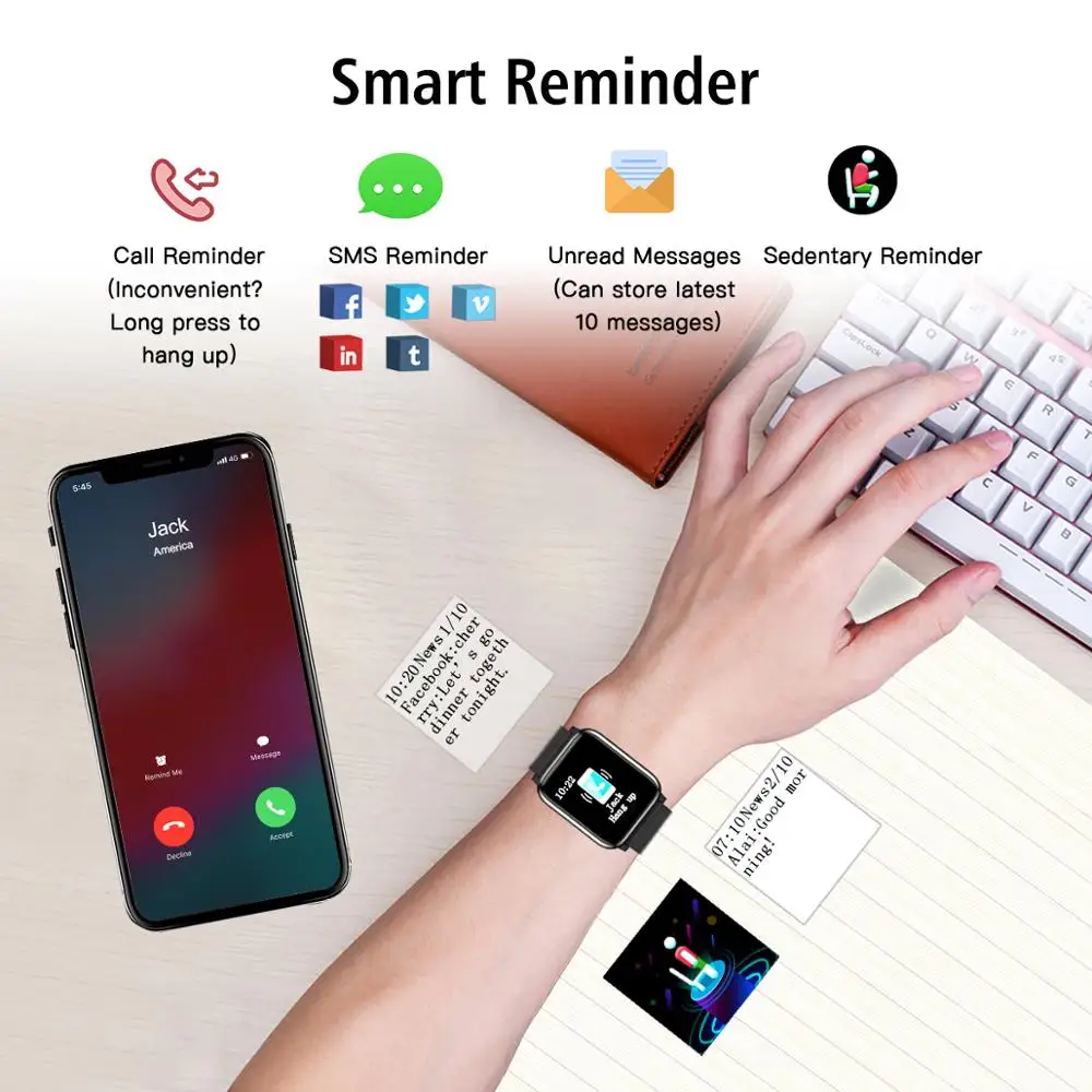 L8STAR الذكية الفرقة B1 السوبر الطويل الاستعداد ضغط الدم الأكسجين سوار ذكي IP68 للماء النشاط تعقب سوار معصم للياقة البدنية