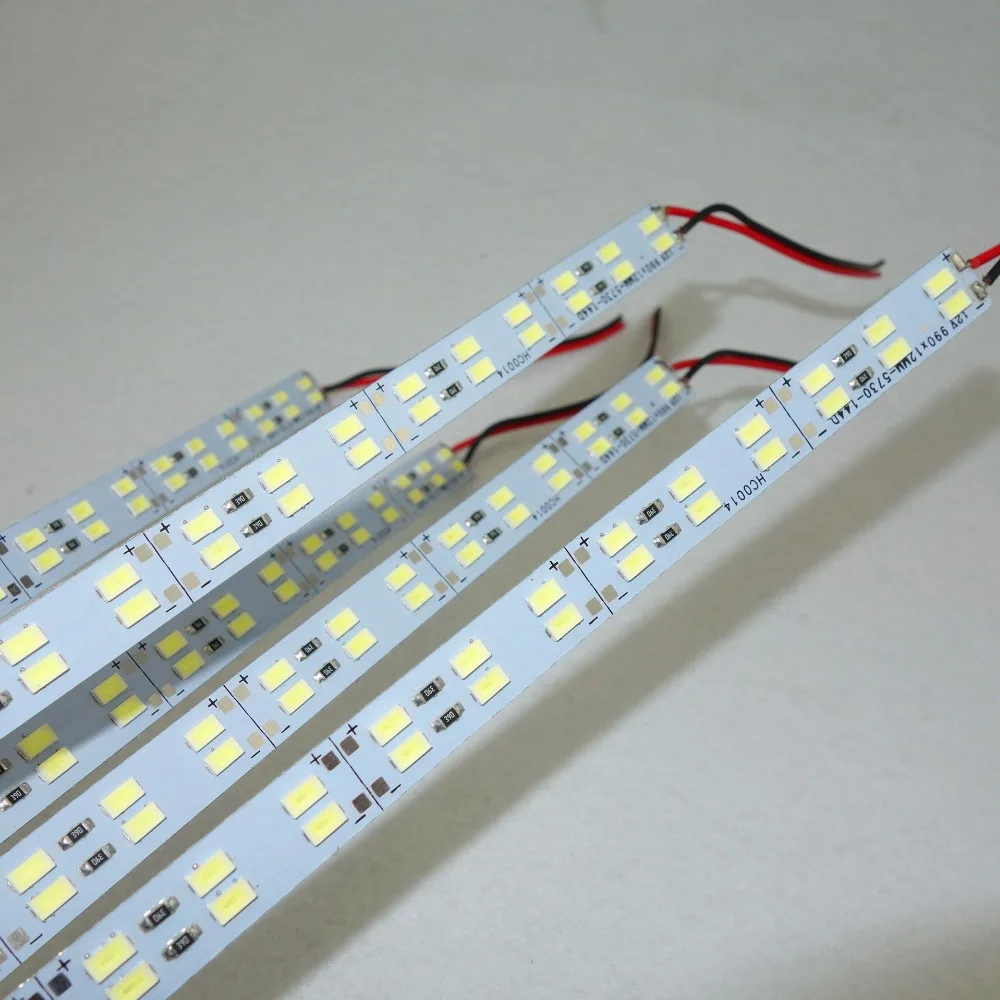 

50cm long DC12V 5730 Double Row Led Rigid bar;144Leds/m 12mm PCB
