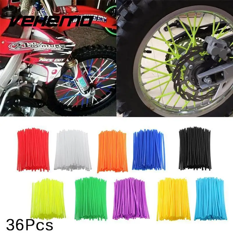 36Pcs Motorcycle Dirt Bike Wheel Rim Spoke Skins Covers Wrap Tubes