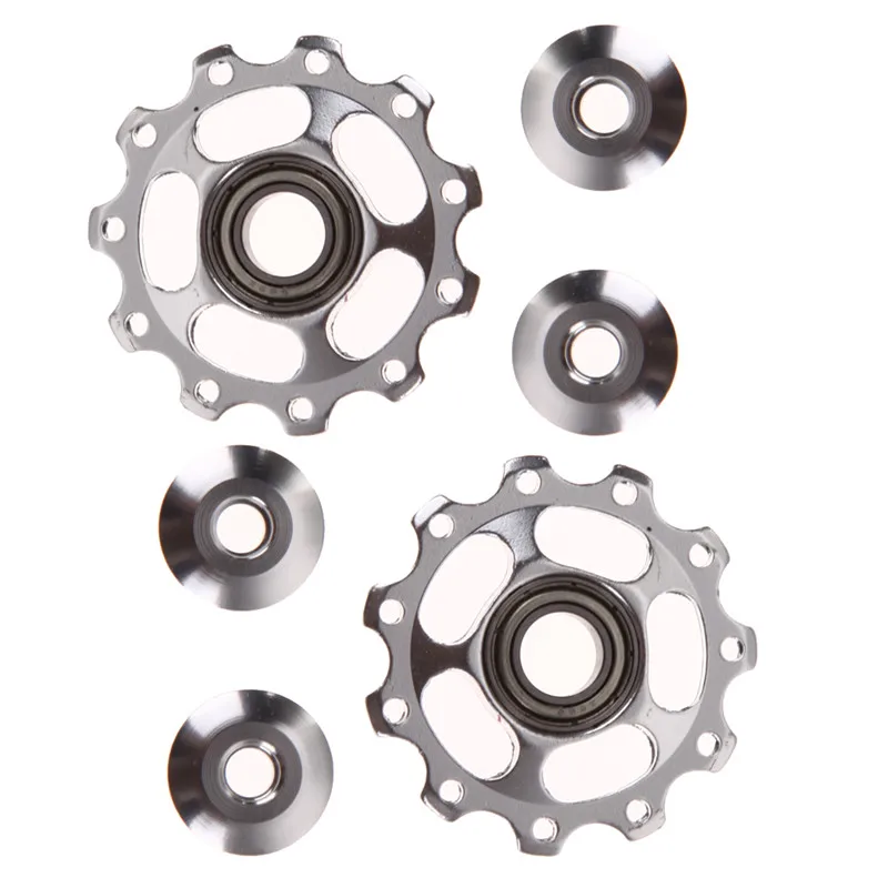2 قطع 11 طن سبائك الألومنيوم دراجة الخلفي Derailleur عجلة شدادة الطريق MTB الدراجة دليل الأسطوانة المهمل بكرة جزء الدراجات دراجة أجزاء
