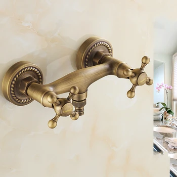 

Antique Bronze Brushed Washing Machine Hot And Cold Water Copper Inlet Tap Water Mixing Wall Faucet Bathroom Accessories hr1