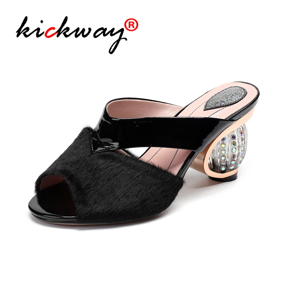 

2019 New Women Sandals Block Heels Mixed Color Ankle Strap Open Toes Handmade Black Red Hollow Out Lady Sandals Plus Size 34-43