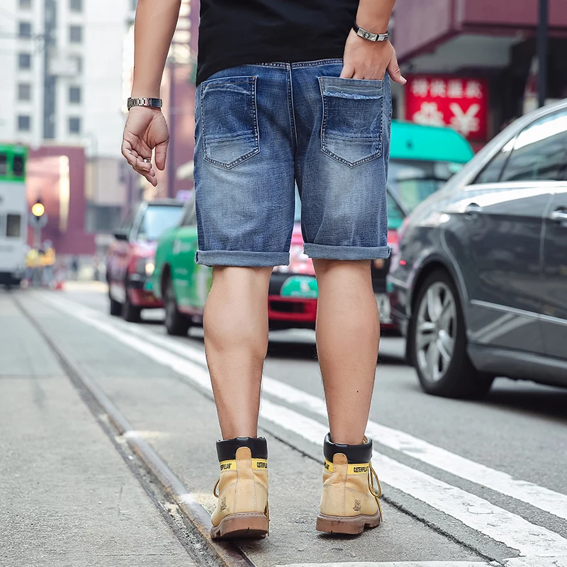 Men's Summer Cuffs Denim Shorts New 