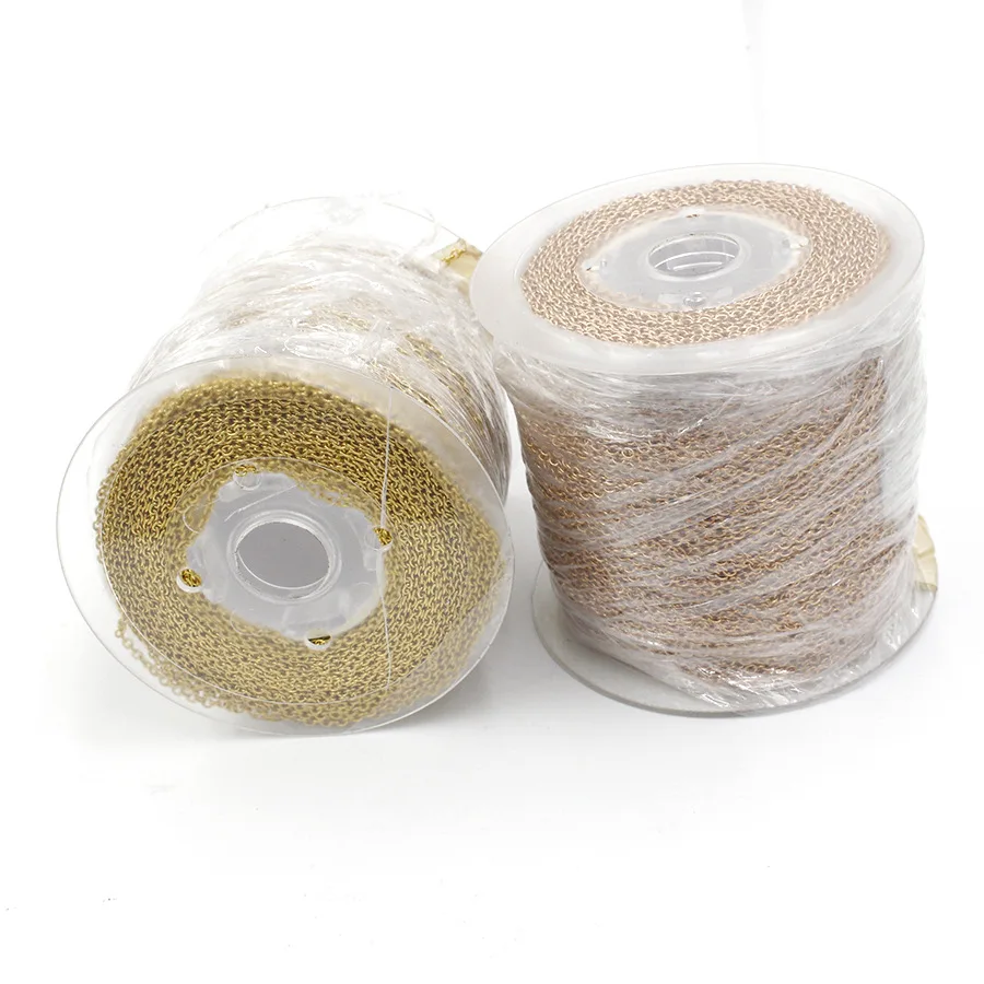 

100M/Lot Stainless Steel Link Chain Necklace 1.5mm 2mm Metal Rose/Gold/Necklace Chains Bulk For Jewelry Making Accessories