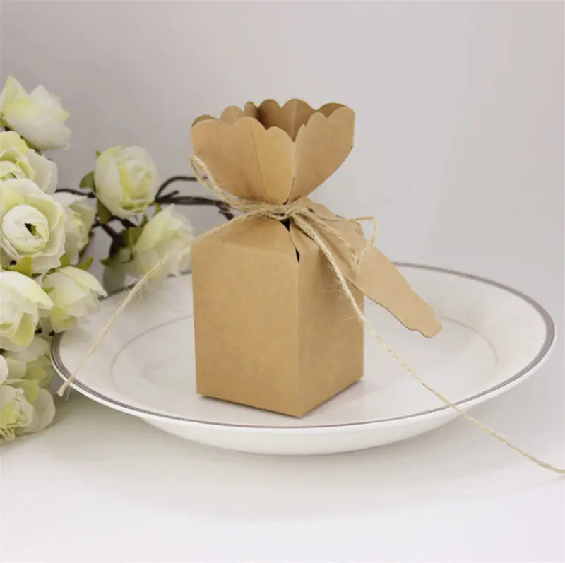 10 шт./лот творческий DIY конфеты вазонная коробка свадебные подарочная упаковка для конфет Печенье Винтаж Личность день рождения Kraft бумага коробка