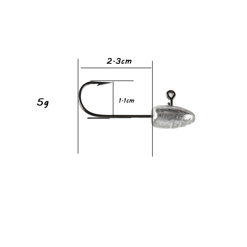 JOHNCOO 10 шт. открытый джиг голова крючок рыболовные крючки 2,5 г 3 г 5 г приманка крючком Мягкая приманка Wom свинцовый крючок - Цвет: C