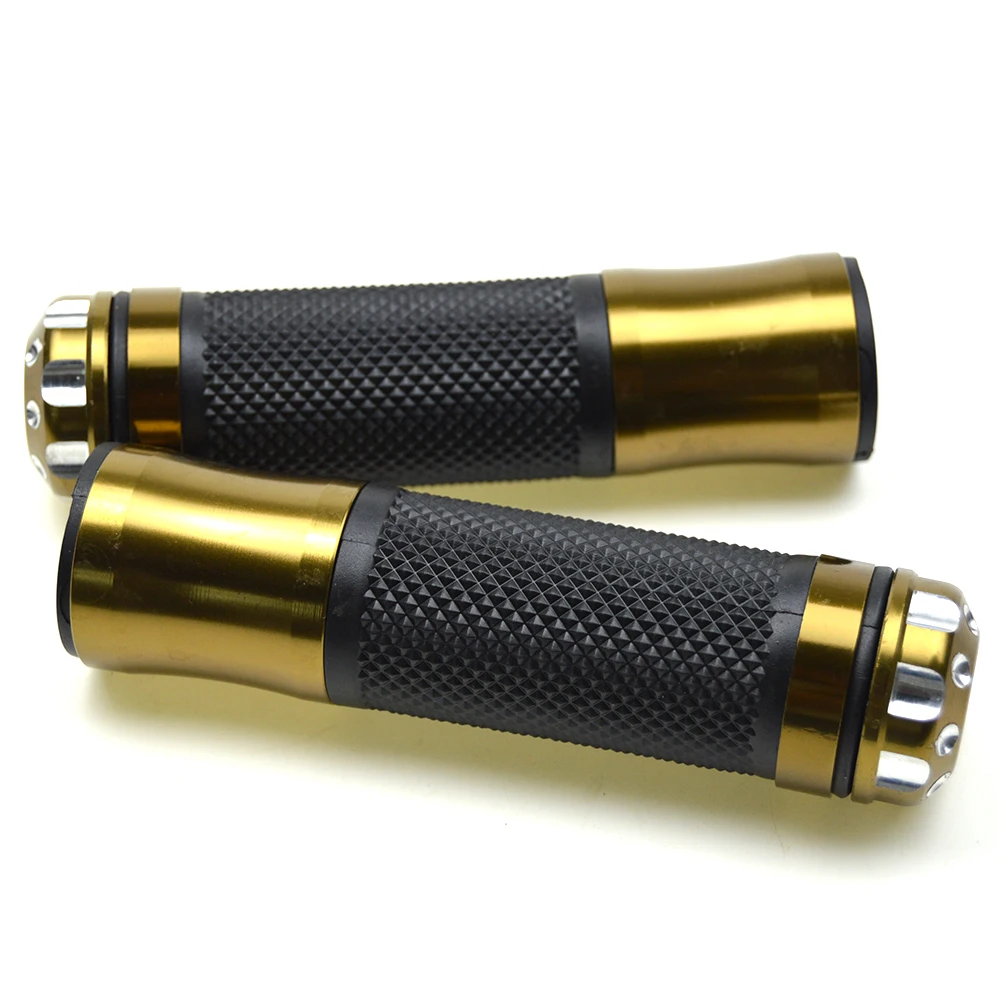 Bronze 1 Pair Universal Aluminum None Slip Rubber Motorcycle Handlebars