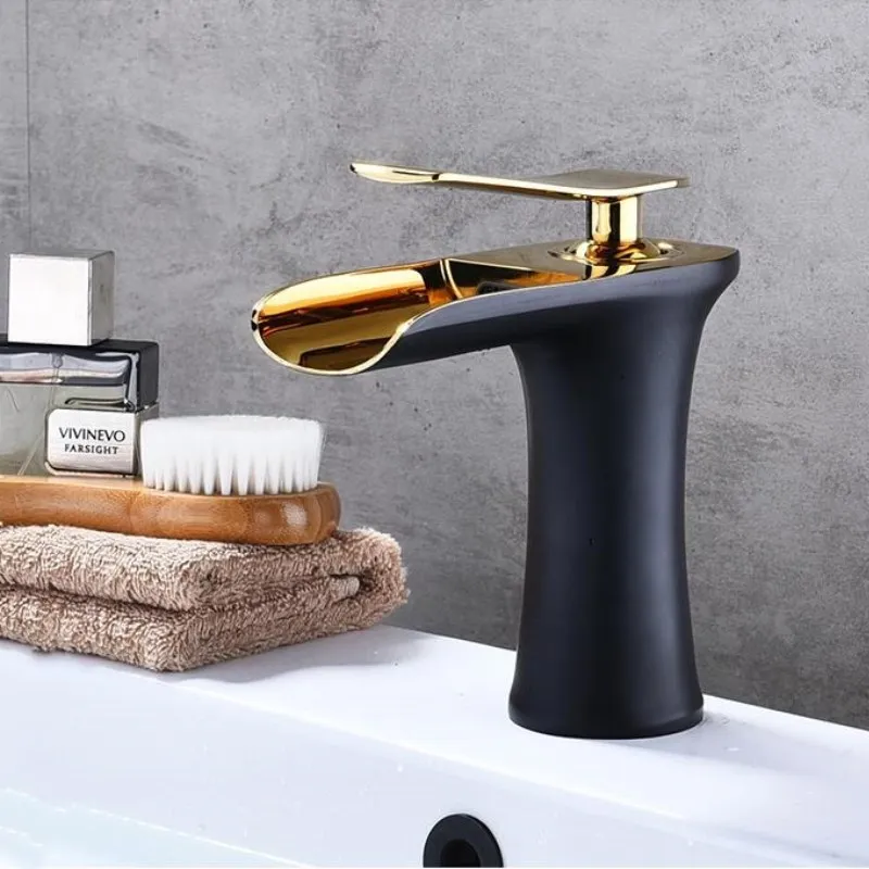 Home, Furniture & DIY Black Gold Bathroom Basin Mixer Taps Tall