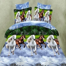 Hot 3d animais cama definir rei rainha twin tamanho 3/4 pcs lobo cavalo panda capa de edredão fronhas folha de cama meninos roupas de cama