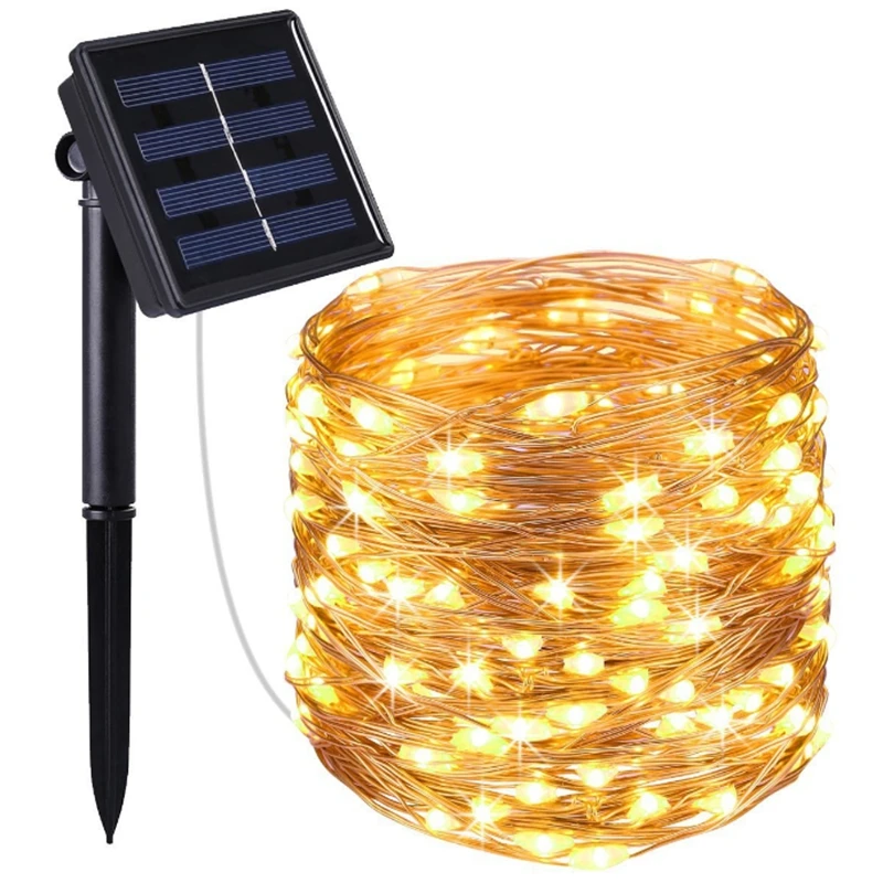 

Solar Powered Silver/Copper Wire Waterproof led Fairy String Light 10M 20M Outdoor light for Christmas Garden Home Holiday Decor