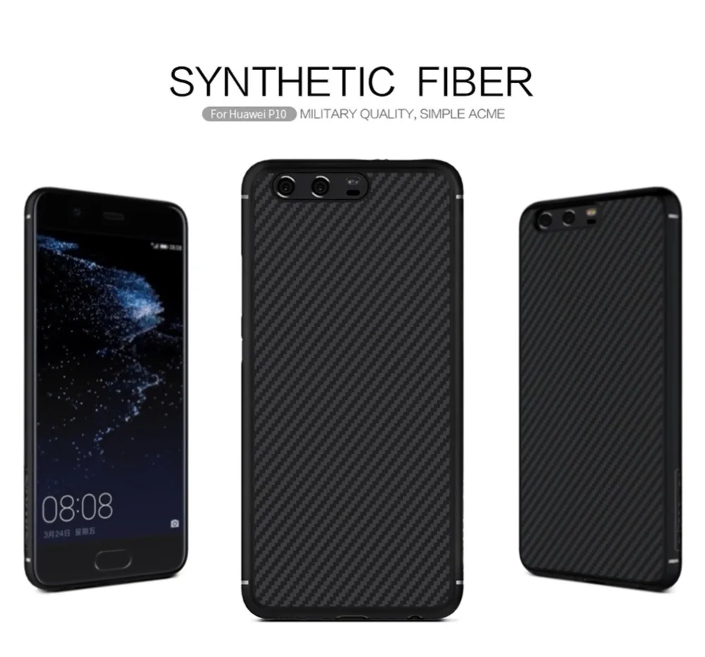 Original Nillkin synthetic fiber case for huawei p10 cover case 5 1 Hard Carbon Fiber PP