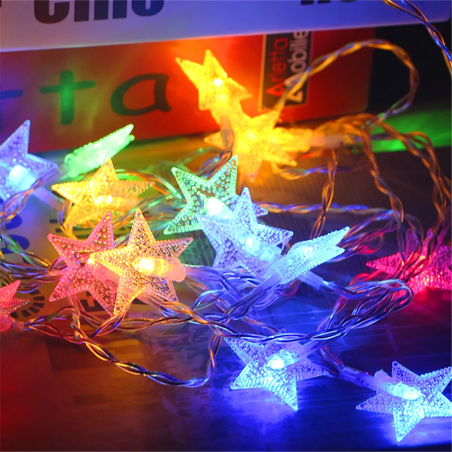 6 10M Crystal Stars LED Fairy String Lights Festoon Garland Christmas