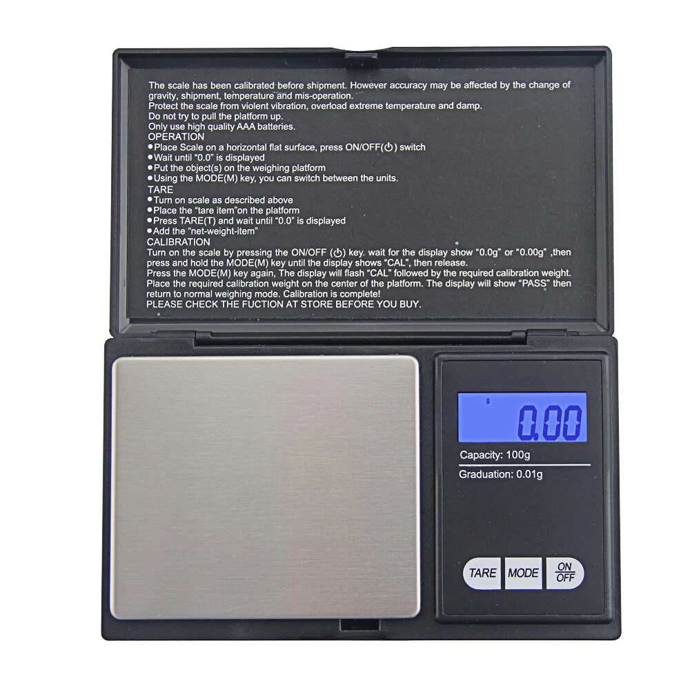 100 г x 0,01 г Карманные ювелирные мини весы цифровые весы 0,01 г измерительная машина Золото Алмаз электронные граммы инструменты