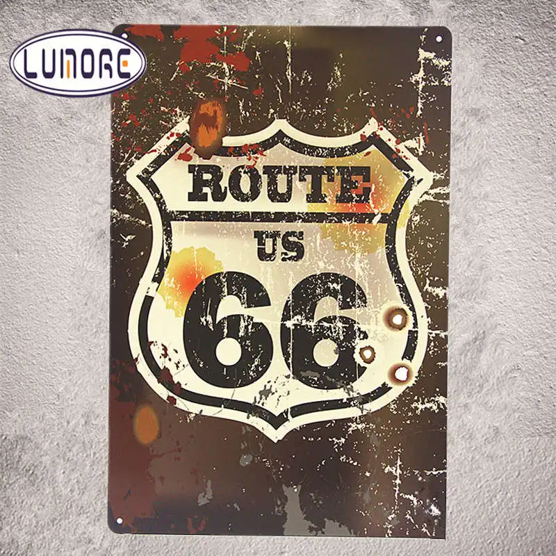 US Route 66 Shield Tin Sign Man Cave Bar Garage Wall Decor Highway Road New B41