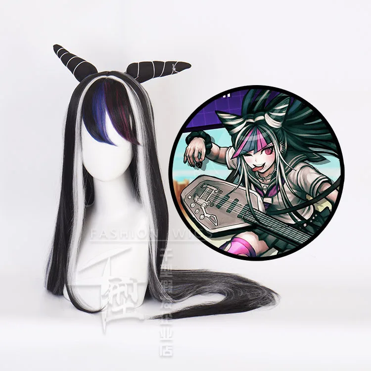 

2019 New Anime Danganronpa 2 Mioda Ibuki Cosplay Wigs 100cm Long Heat Resistant Synthetic Hair Perucas Cosplay Wig + Wig Cap