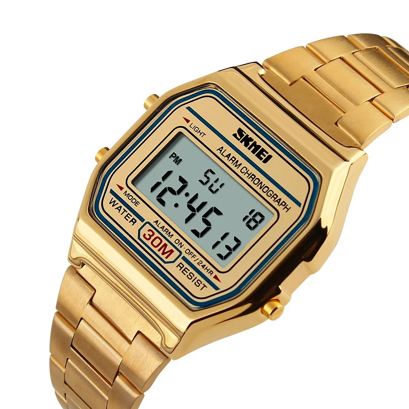 

SKMEI Hot Men LED Digital Watch Sports Watches men's Relogio Masculino Relojes Stainless Steel Military Waterproof Wristwatches