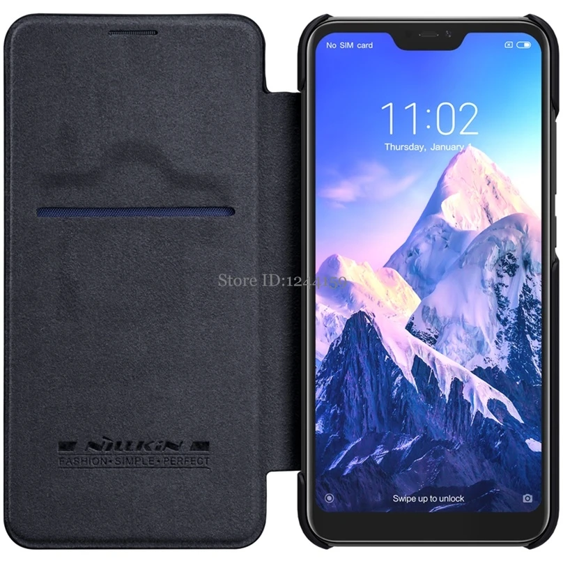 

Xiaomi Mi A2 Lite Case xiaomi mia2 lite Flip cover Nillkin Qin Series PU Leather Case For Xiaomi Mi A2 Lite PC plastic back case