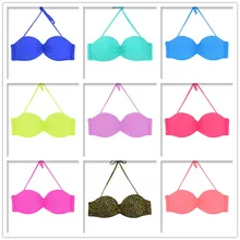 M& M, 16 цветов, микро бикини для девочек, с принтом,, лето, бразильский, Одноцветный, сексуальный, пуш-ап, женский бикини, топ, с рюшами, на бретельках, купальники, топы