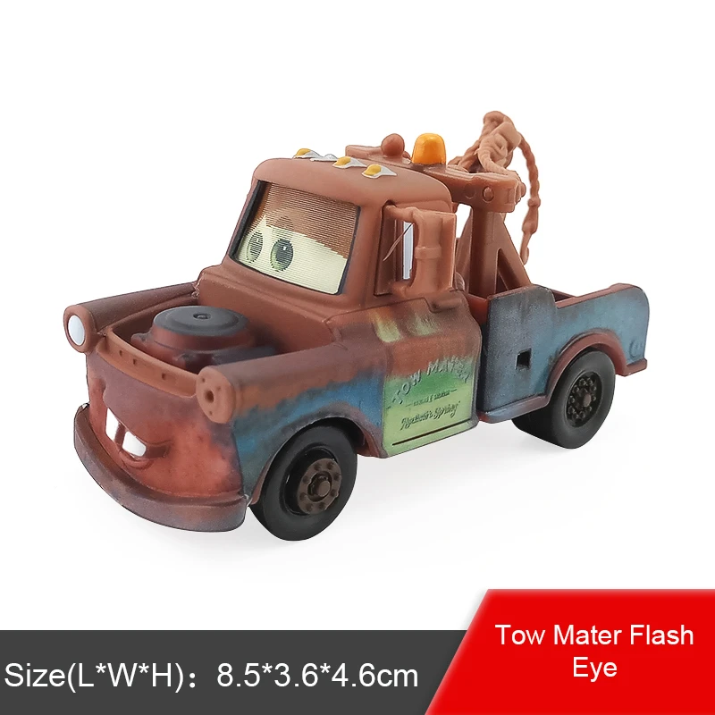 Disney Pixar Cars Tow Mater Flash Eye Diecast Metal Toy Model Car 1:55 Kids Gift