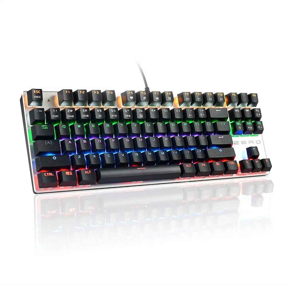 

Mechanical Keyboard LED Backlit Gaming Keyboard with Blue Switches 104 Keys 100% Anti-ghosting Metal Panel for PC Gamers