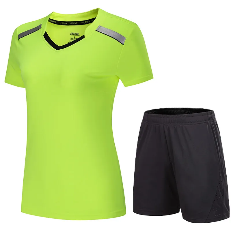 Теннисный костюм, набор для тенниса, одежда для настольного тенниса, комплекты одежды для бадминтона, Qucik сухая Спортивная одежда для бадминтона для женщин/мужчин, 3886 - Цвет: Woman 1 set