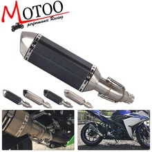 Motoo – Motorcycle Exhaust Muffler Pipe Link Pipe Carbon Fiber Exhaust middle Pipe Escape FOR YAMAHA YZF-R3 R3 R25 2015 2016