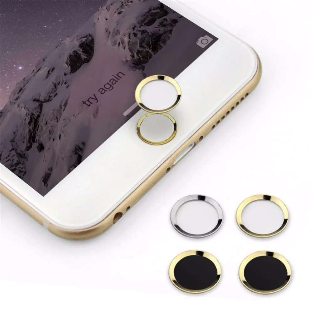 

100Pcs/lot Aluminum Touch ID Home Button Sticker for iPhone 6 6S 7 Plus SE 5S with Fingerprint Identification Function