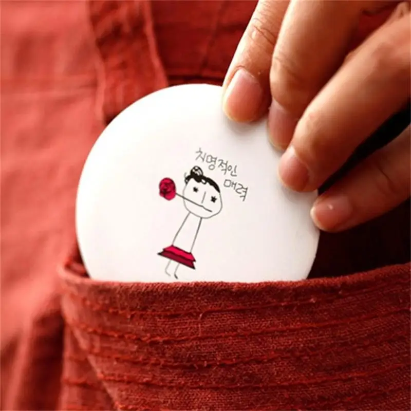 

Cute Round Cartoon Mini Portable Girl Vanity Mirror Pocket Makeup Mirror Small Ultra-thin Student Circular Mirror Personality