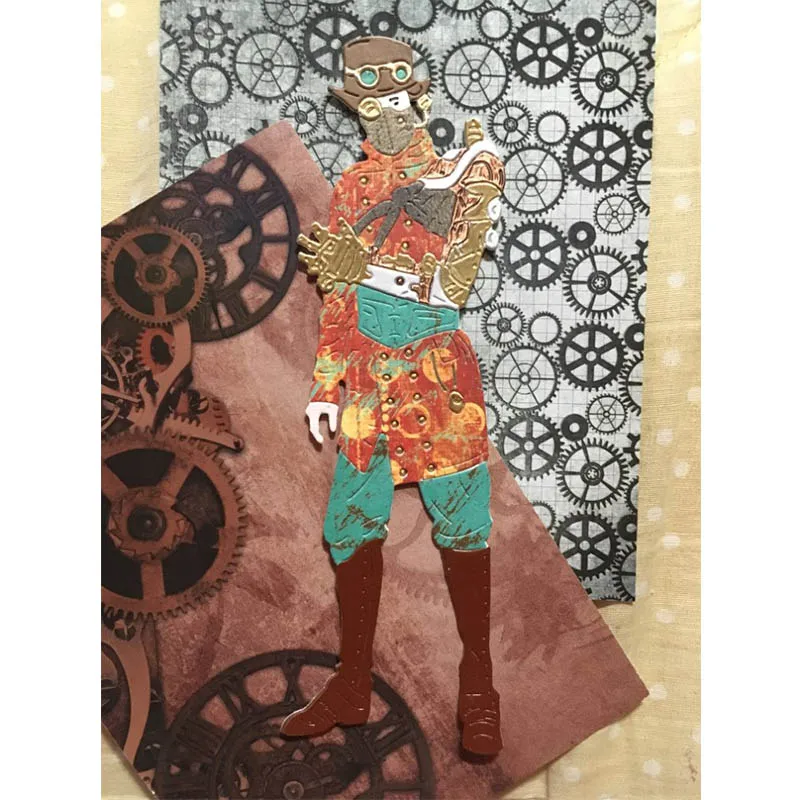 $9.43 2PCS Gentleman  Warrior Metal Cutting Dies StencilS For DIY Scrapbooking Decorative Embossing Suit Paper CardS Die Cutting