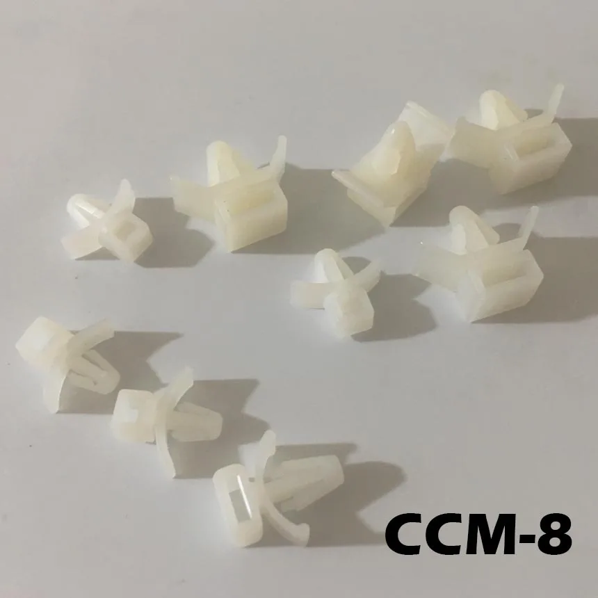 

100pcs CCM-8 White Nylon Plastic 5.3-6.7mm Hole Dia (8.2mm Width Cable Tie) Wire Cable Fixed Seat Push Tie Mount