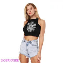 JIGERJOGER круглый перо черный кроп топы для тренировок и занятий йогой одежда упражнения тренировка шестерни Танк Корректирующий топ camis круглый камзол