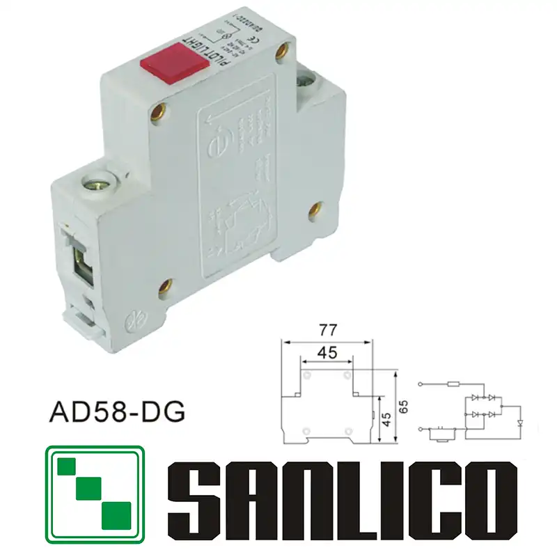 1 PCS CHINT DIN Rail Mount Indicator Light ND9 Series AC DC230V 24V LED