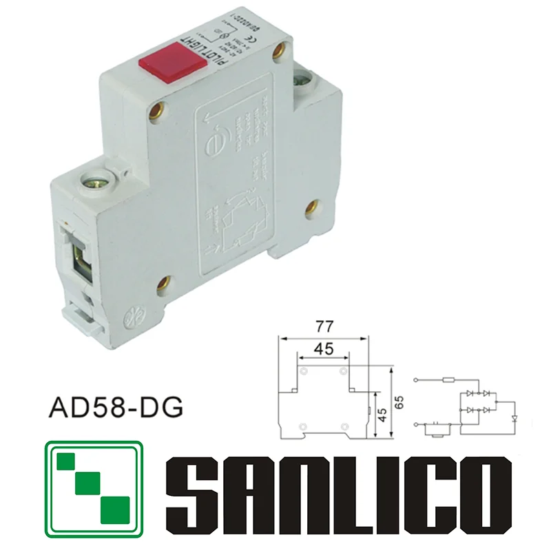 

DIN-rail type LED indicator lamp signal lamp AD58-DG