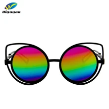 Бренд Новые солнцезащитные очки мужские дизайнерские солнцезащитные очки с полой оправой модные очки для мужчин кошачий глаз Gafas Oculos