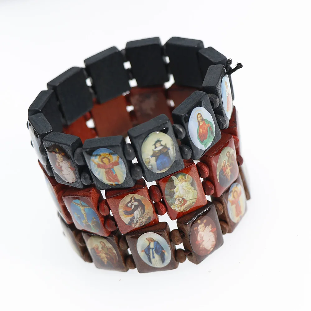 Saints Religion rosary Wooden Bracelets 1PCS For Women gifts