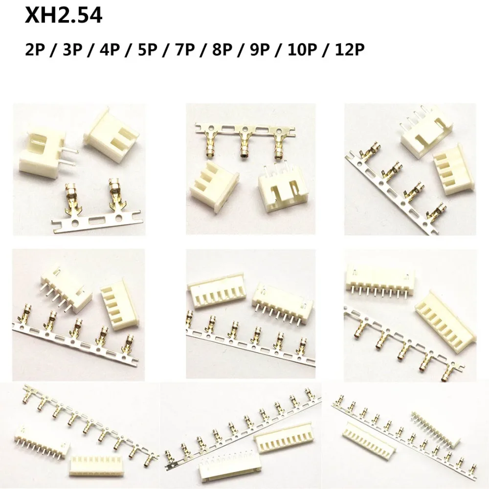 100 шт./лот 2 3 4 5 7 8 9 10 12 контактов разъем для PCB Car XH 54 мм комплект заголовок + Корпус