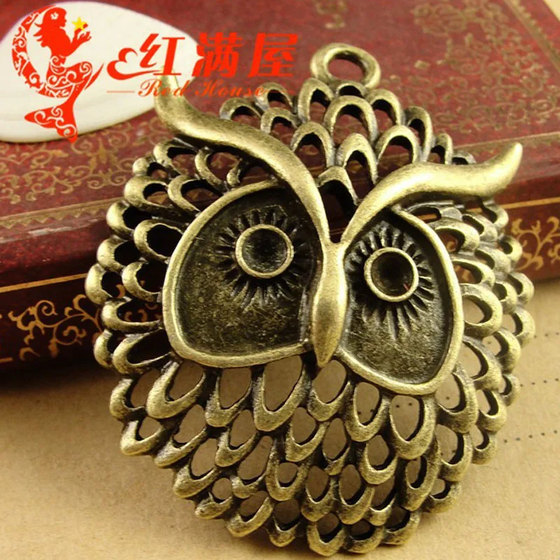 

10pcs 38*47MM Antique Bronze European style exquisite Owl Pendant charms for bracelet and necklace, DIY jewelry make accessories