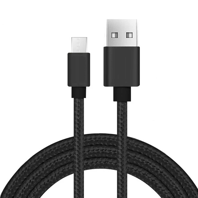 Нейлоновый плетеный кабель для передачи данных для samsung Xiaomi huawei Micro USB кабель для huawei mate10 lite lg v10 кабель для быстрой зарядки для sony lg - Цвет: Black