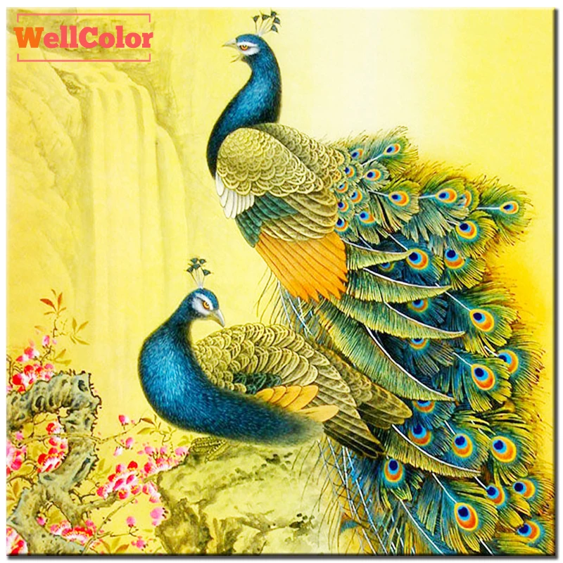 Rubos Peacock Birds Diamond Painting Cross Stitch Set 5d Diy