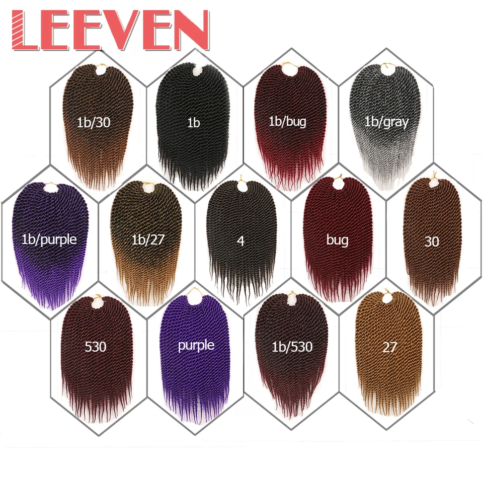 Leeven, 12 дюймов, 22 корня, Сенегальские, крученые, вязанные волосы, короткие косички, 1 шт., синтетические косички, наращивание волос, высокотемпературное волокно