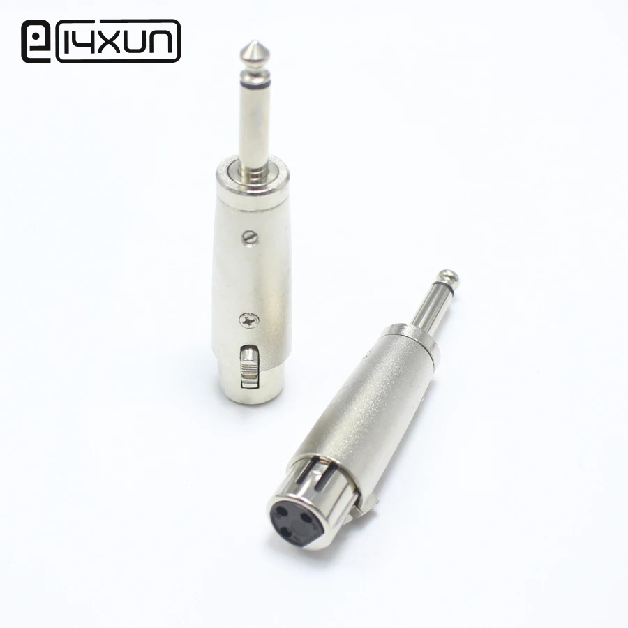 

EClyxun 1pcs 6.5mm / 6.35mm 2Pin Mono Plug to XLR 3Pin Plug jack Audio Connector MIC Plug Socket Karaoke Speaker Adapter