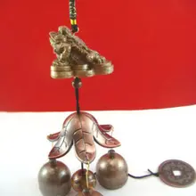 Фэн-шуй колокол с денежная лягушка для защиты, богатство эоловые колокола B1016