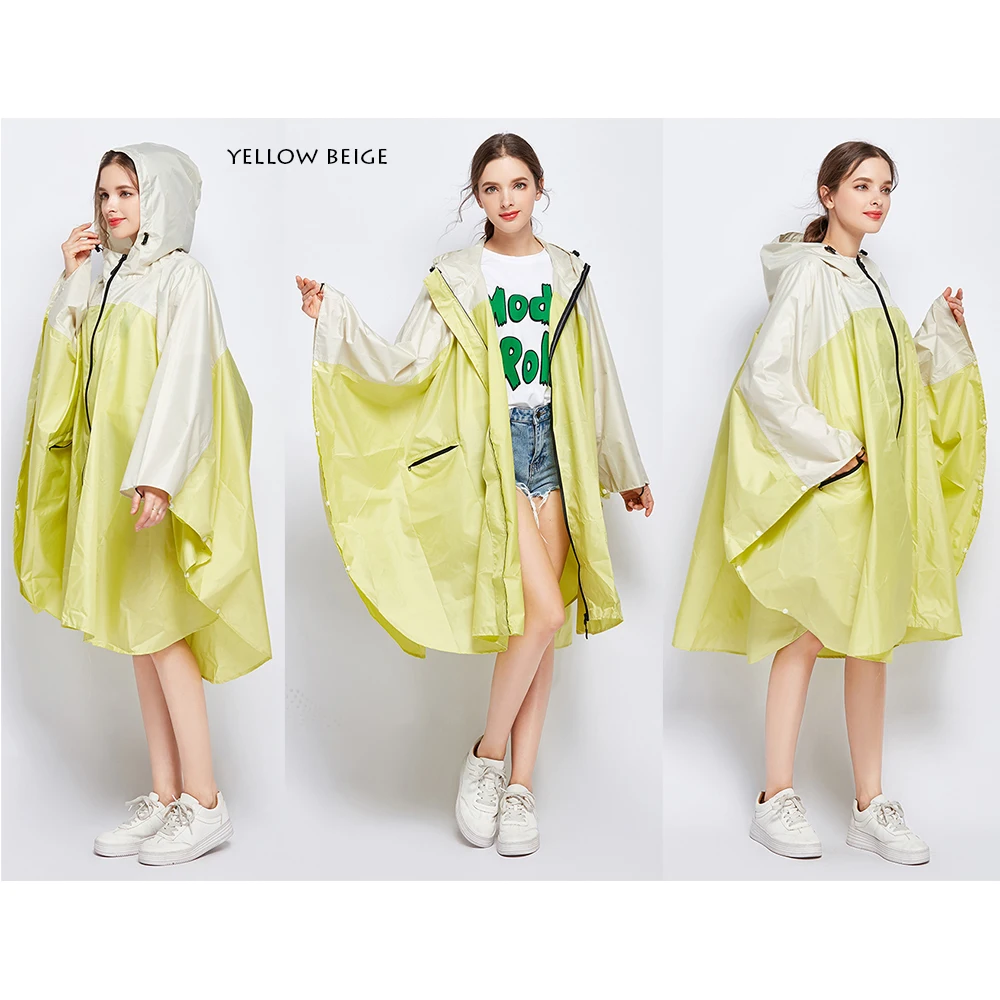Freesmily women's fashion raincoat waterproof poncho Cape raincoat