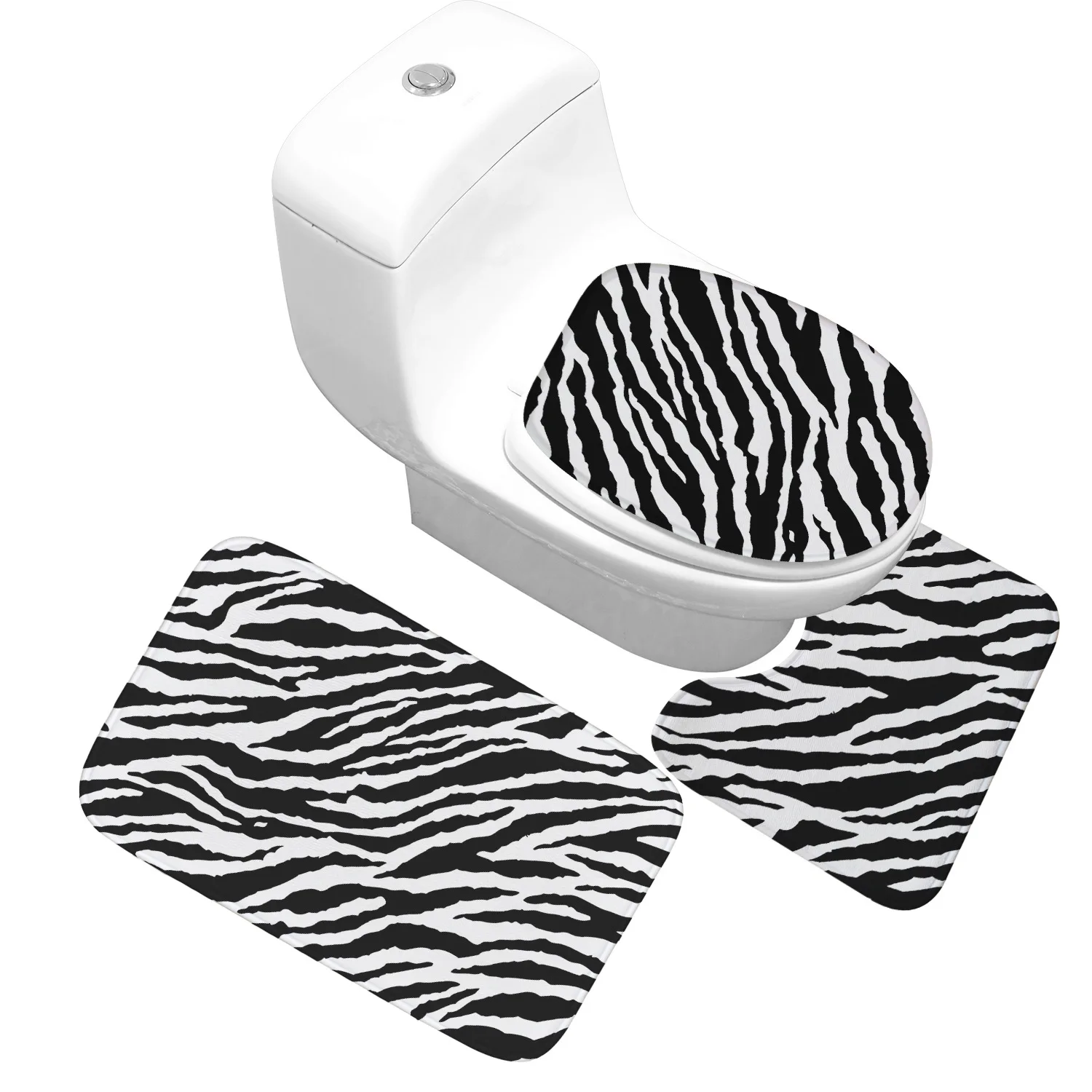 Zeegle Leopard Tiger 3 шт./компл. фланелевый коврик для ванной коврики нескользящий туалета