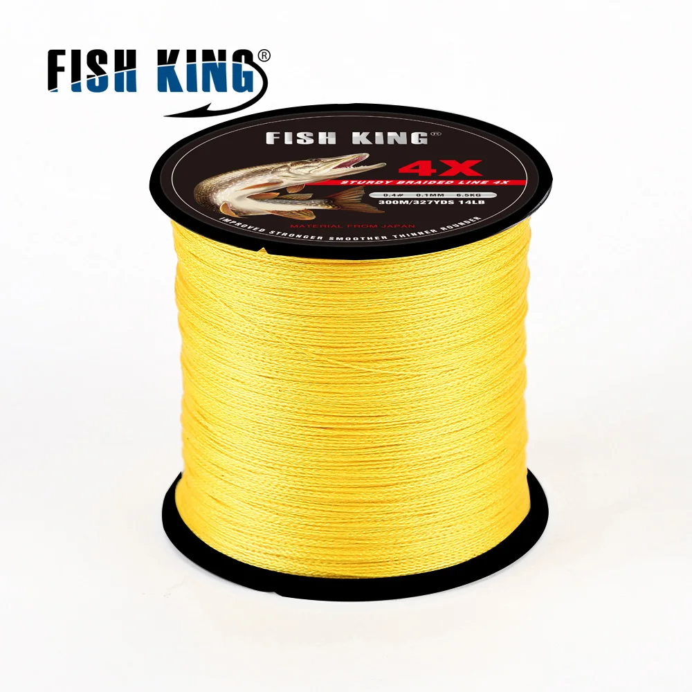 Рыболовная леска FISH KING плетеная из полиэтилена 300 м 330 ярдов 4 стенда 8 фунтов 10 20 60