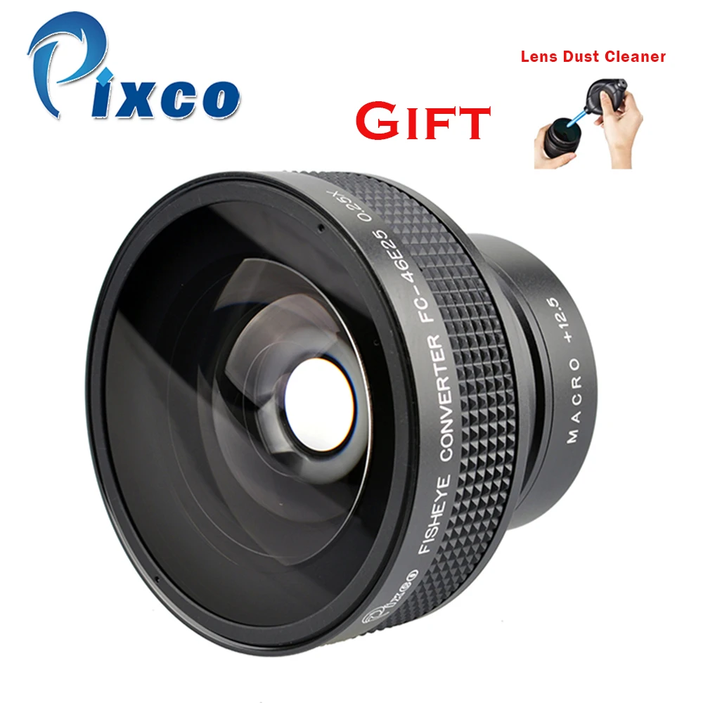 

Pixco 46mm 0.25X Super Fisheye Wide Angle Lens +with Rubber Air Blower Pump Dust Cleaner