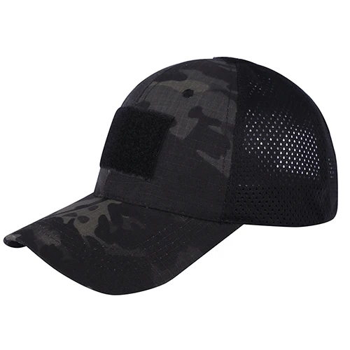TACVASEN мужские тактические сетчатые шапки летние хлопковые камуфляжные военные бейсболки Защита от солнца Легкие Армейские боевые головные уборы - Цвет: Nightcamo