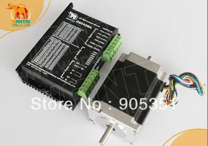 

Cheap CNC! Wantai Nema 23 Stepper Motor Dual Shaft 57BYGH633B 270oz-in+Driver DQ542MA 4.2A 50V 125Micro CNC Plasma Embroidery