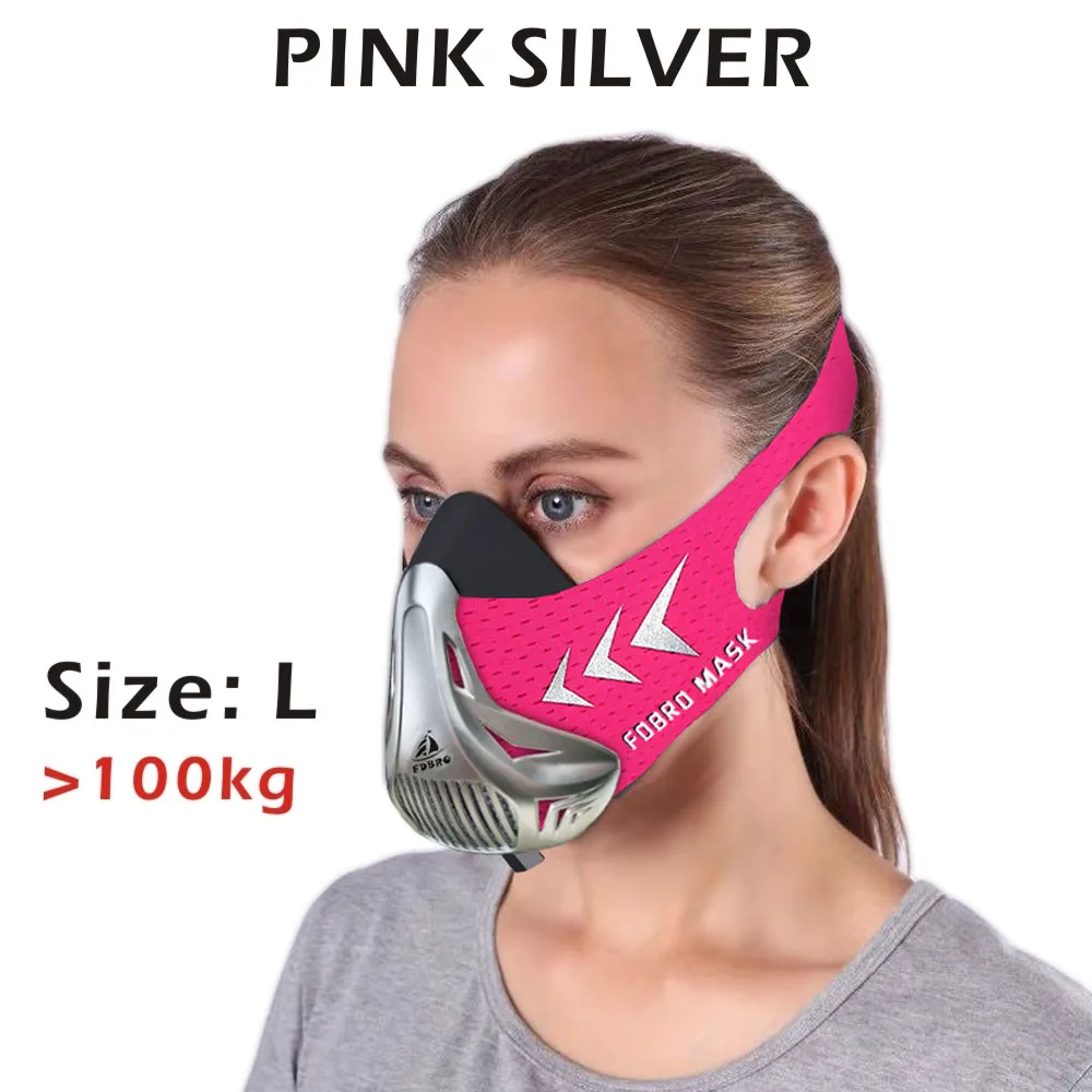 pink silver L Спортивные маски для мужчин и женщин Phantom хорошего качества тренировочные спортивные фитнес Mask2.0 горячая Распродажа хорошее качество EVA Пакет с боксбесплатная маска - Цвет: pink silver L