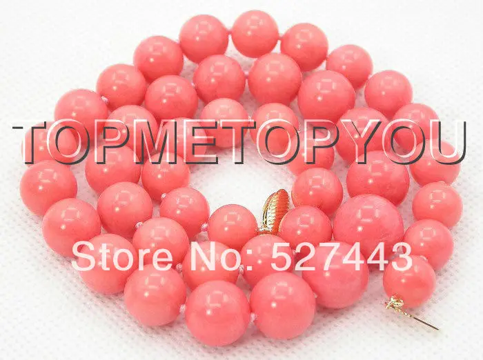 

Wholesale NATURAL GRADUATED 18" 14MM PINK CORAL NECKLACE 14KGP GOLD CLASP